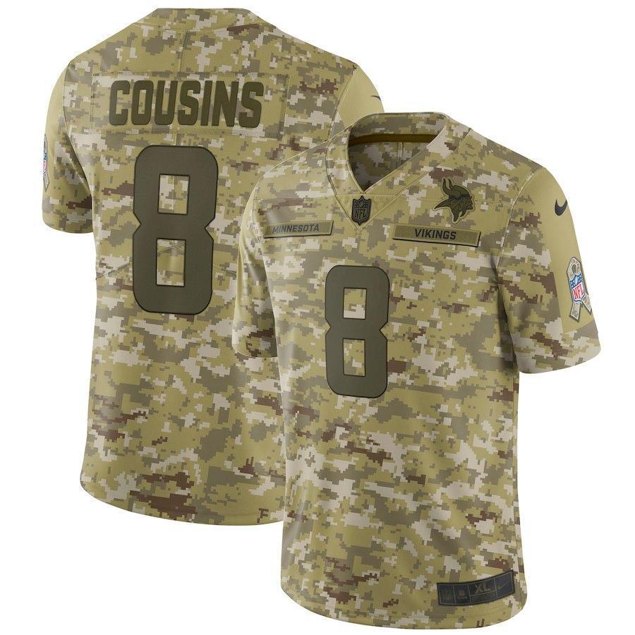Kirk Cousins Minnesota Vikings Game Jersey Camo